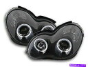 USヘッドライト 黒仕上げエンジェルアイヘッドライト用メルセデスW203 Cクラス00-07 RHD車 BLACK finish angel eye headl...