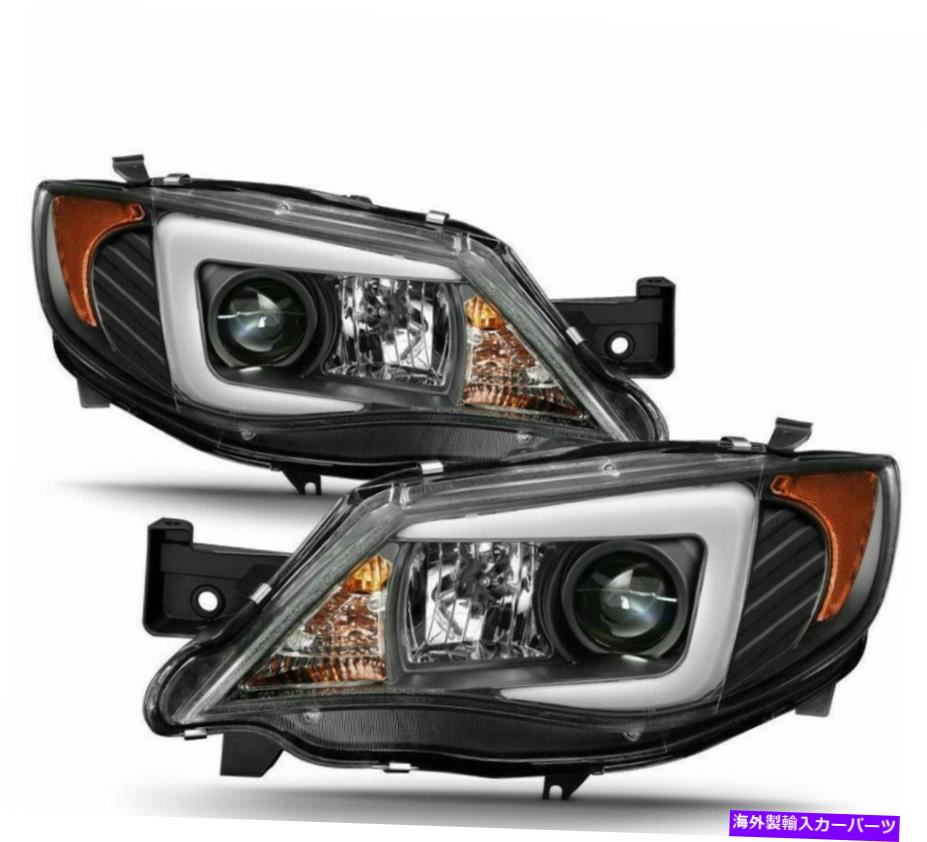 USヘッドライト 2008-2011 Subaru Imperza WRXブラックLED DRLヘッドライトヘッドランプセットペア For 2008-2011 Subaru Impreza WRX Black LED DRL HeadLights HeadLamps Set Pair