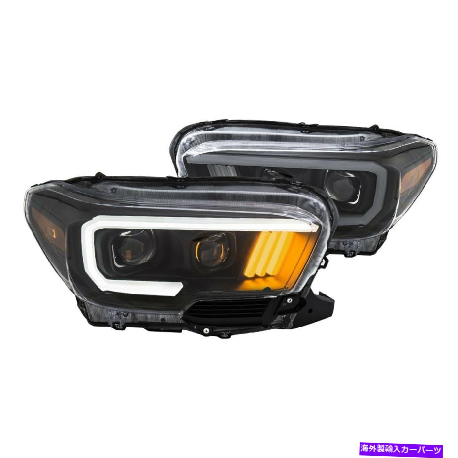 USヘッドライト トヨタタコマ16-18ヘッドライトブラックLED U-BARプロジェクターヘッドライトW For Toyota Tacoma 16-18 Headlights Black LED U-Bar Projector Headlights w