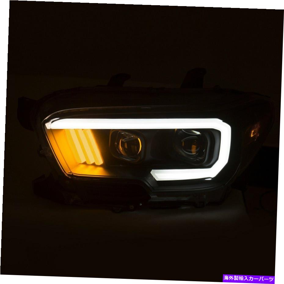 USヘッドライト トヨタタコマ16-18ヘッドライトブラックLED U-BARプロジェクターヘッドライトW For Toyota Tacoma 16-18 Headlights Black LED U-Bar Projector Headlights w 3