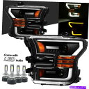 USヘッドライト 2015-2017 F-150 LEDチューブシーケンシャルスイッチバックマットブラックプロジェクターヘッドライト 2015-2017 F-150 LED Tube Sequential Switchback Matte Black Projector Headlights(2)