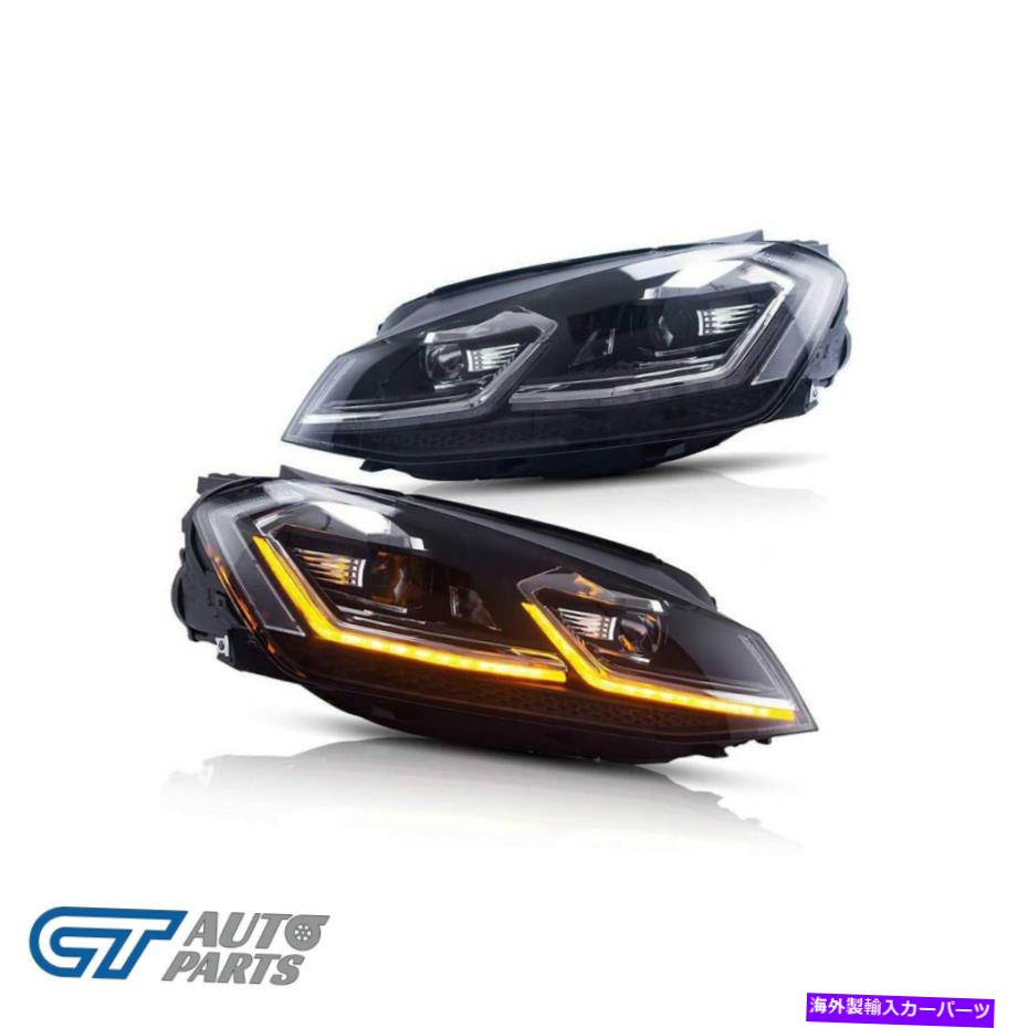 USヘッドライト RスタイルDRL LEDプロジェクターヘッドライトLEDインジケーターVWゴルフ7 R Style DRL LED Projector Head Lights LED Indicator for VolksWagen VW Golf 7