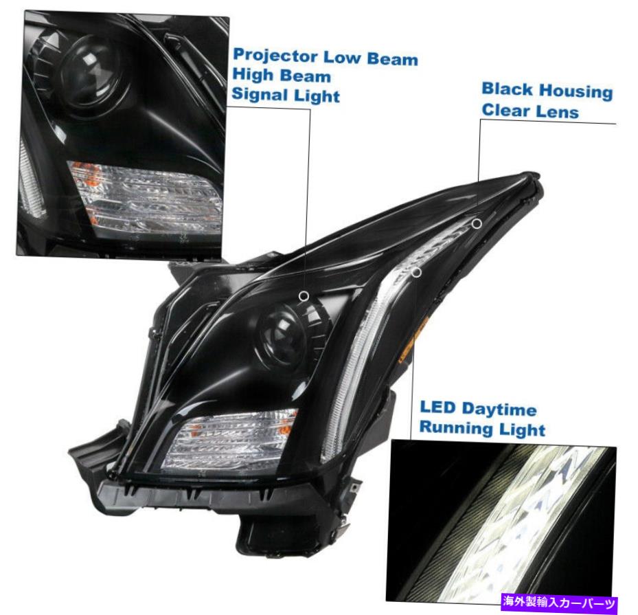 USヘッドライト 2013-2017 Cadillac XTS D3S非AFSブラックLEDプロジェクターヘッドライトW / Blue DRL For 2013-2017 Cadillac XTS D3S Non-AFS Black LED Projector Headlights w/Blue DRL