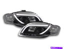 USヘッドライト Audi A4タイプ8E 05-07 RHD車用ブラックフィニッシュ夏時間ヘッドライトLED DRL black finish Dayligh...