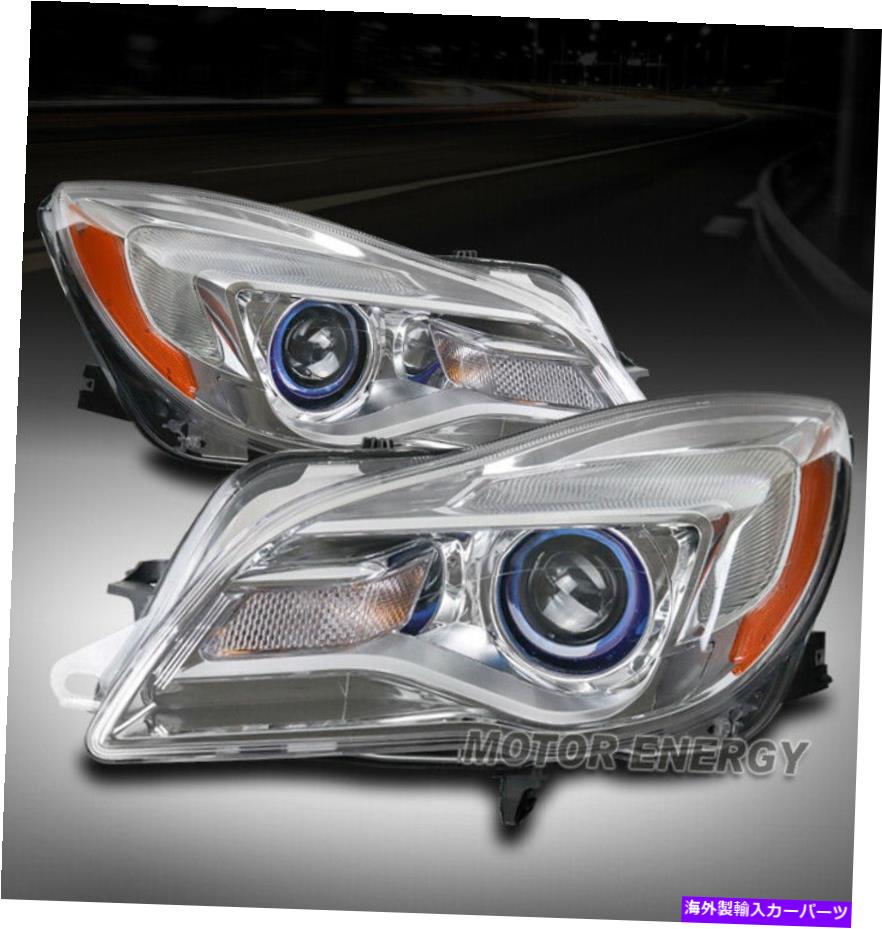 USヘッドライト 14-17ビュイックリーガルハロゲンプロジェクターヘッドライトヘッドランプクローム左+右セット FOR 14-17 BUICK REGAL HALOGEN PROJECTOR HEADLIGHT HEADLAMP CHROME LEFT+RIGHT SET