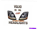 USヘッドライト Volvo VNLプロジェクターヘッドライトセット日光LED - NEW！ VOLVO VNL PROJECTOR HEADLIGHT SET DAYLIGHT RUNNING LIGHT LED - NEW