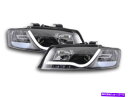 USヘッドライト Audi A4 8E 01-04 RHD車用ブラッククリアフィニッシュデーライトヘッドライトセット Black clear finish Da...