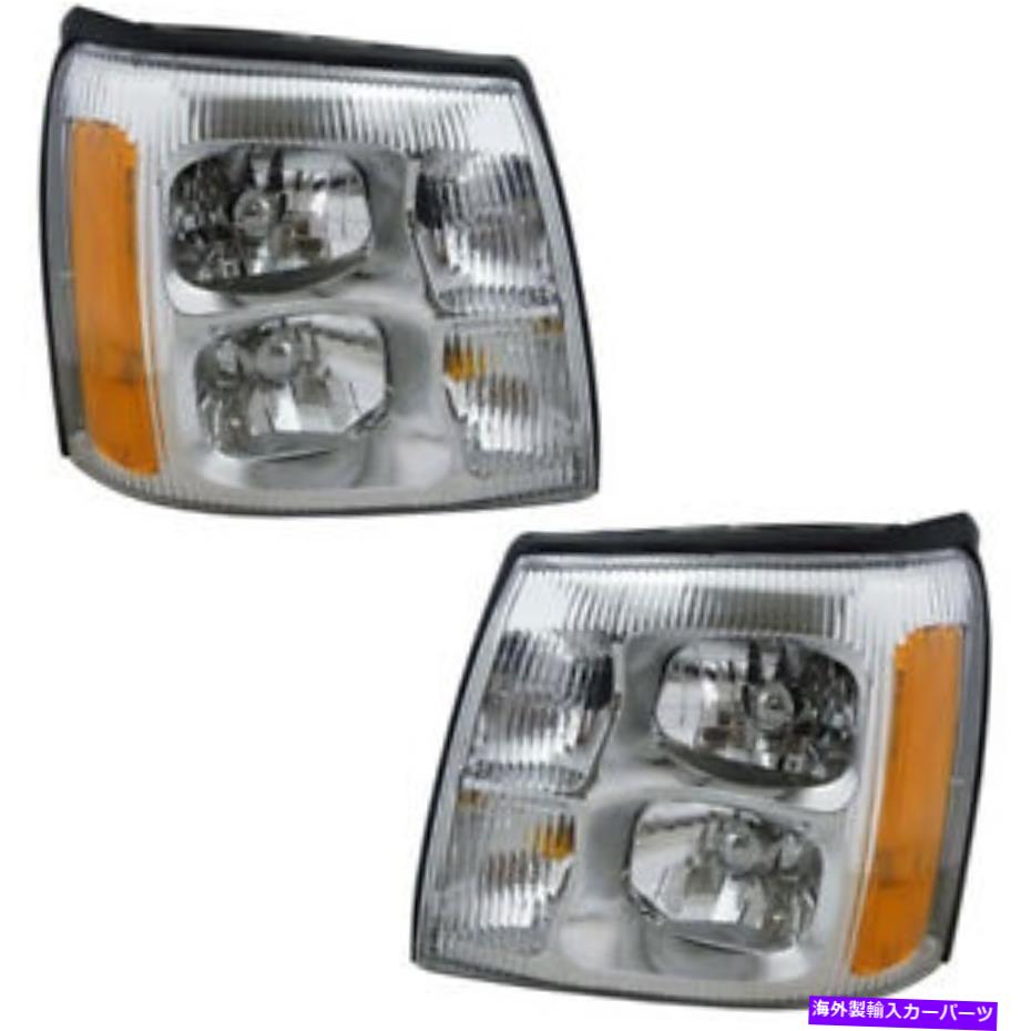 USヘッドライト CAPA 02エスカレードヘッドライトヘッドランプフロントヘッドライトランプ左右セットペ..