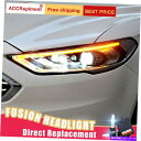 USヘッドライト フォードフュージョンヘッドライトのための2ピースすべてのLEDレンズプロジェクターLED DRL 2017-20 2Pcs For Ford Fusion Headlights assembly All Led Lens Projector LED DRL 2017-20