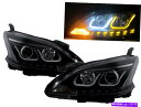 USヘッドライト Nissan LHD用SENTRA B17 2013-ON LED U-BARプロジェクターヘッドライトW /信号ブラック Sentra B1...