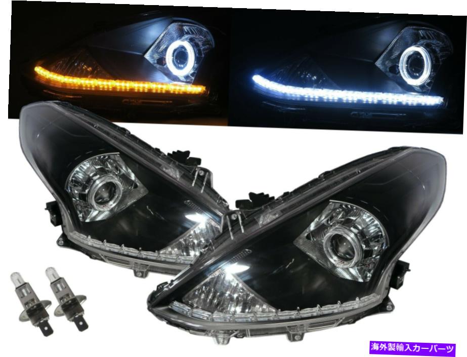 USヘッドライト 日焼けLEDのためのSunny N17 14-On Facelift 4DガイドLED Halo LEDバーヘッドライトBK Sunny N17 14-ON Facelift 4D Guide LED Halo LED Bar Headlight BK for NISSAN LHD