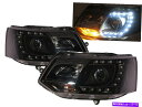 USヘッドライト カラベルT5 11-15 Facelift LED CストライプバーヘッドライトブラックLHD Caravelle T5 11-15 FACE...