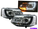 USヘッドライト カラベルT5 11-15 Facelift 5D LED C BAR Headlight Chrome for VW Volkswagen L...