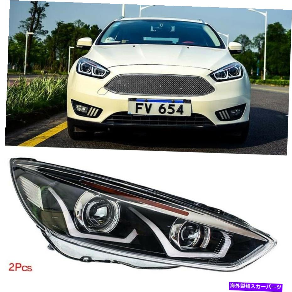 USإåɥ饤 եɥե2015ΤΥ󥷥ʥLEDإåɥ饤DRLSХΥץ󥺥եå2015 Turn Signal LED Headlight DRLs Bi Xenon Projector Lens Fit For Ford Focus 2015