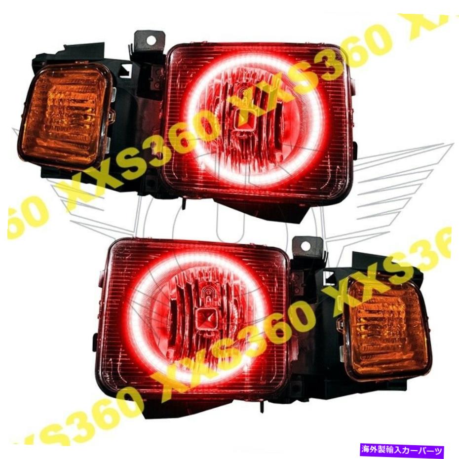 USヘッドライト Oracle Halo 2xヘッドライトHummer H3 06-10赤いLED天使悪魔の目 ORACLE Halo 2x HEADLIGHTS Hummer H3 06-10 RED LED Angel Demon Eyes