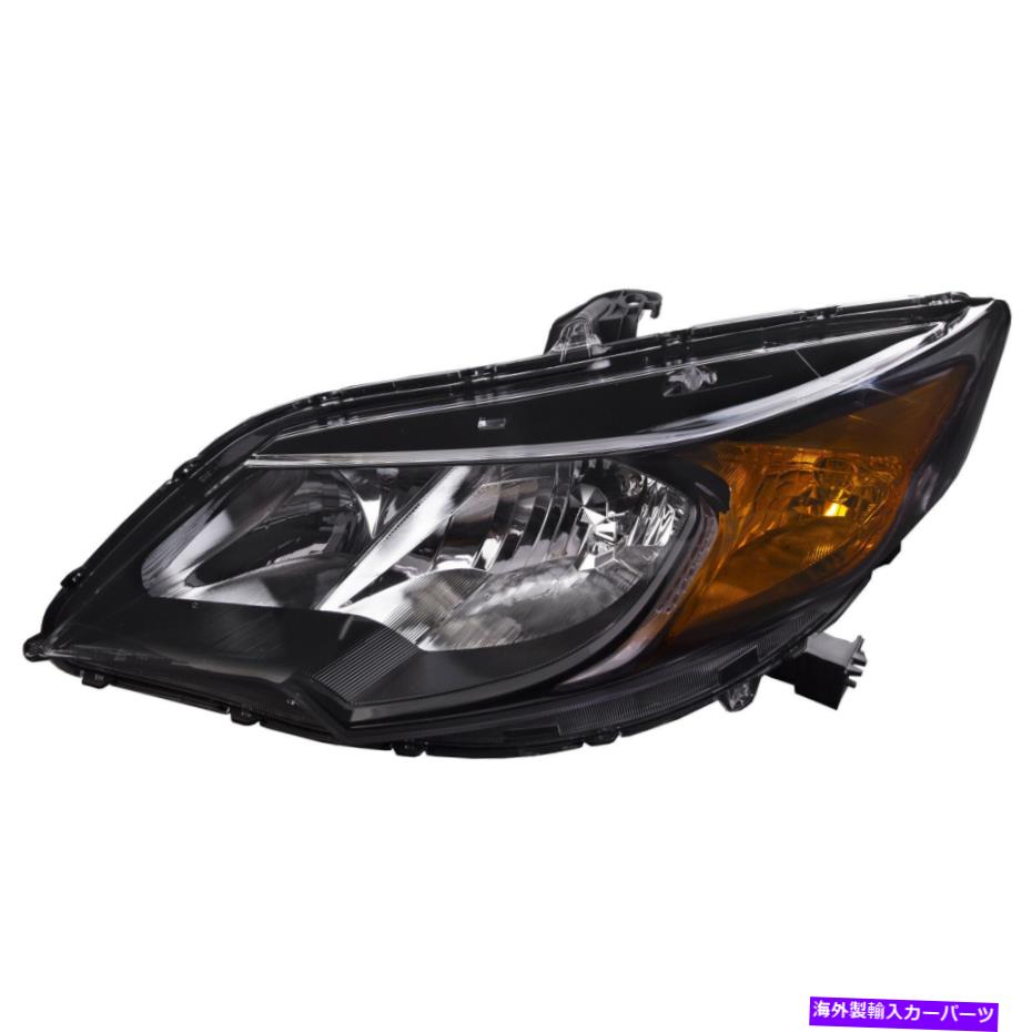 USヘッドライト ヘッドライトハロゲンブラックハウジング2ドアクーペ左利き2014-2015ホンダシビック Headlight Halogen Black Housing 2Door Coupe Left Fits 2014-2015 Honda Civic