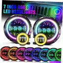 USヘッドライト 7 '' RGB Chasing Halo LEDヘッドライトフォグライトコンボキットジープラングラーJK JKU 7'' RGB Chasing Halo LED Headlights Fog Light Combo Kit for Jeep Wrangler JK JKU