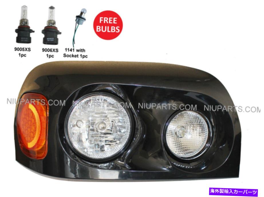 USヘッドライト LEDコーナーランプRH付きヘッドライトブラック（フィット：2004-2015 FreightLiner Century） Headlight Black with LED Corner Lamp RH (Fit: 2004-2015 Freightliner Century )
