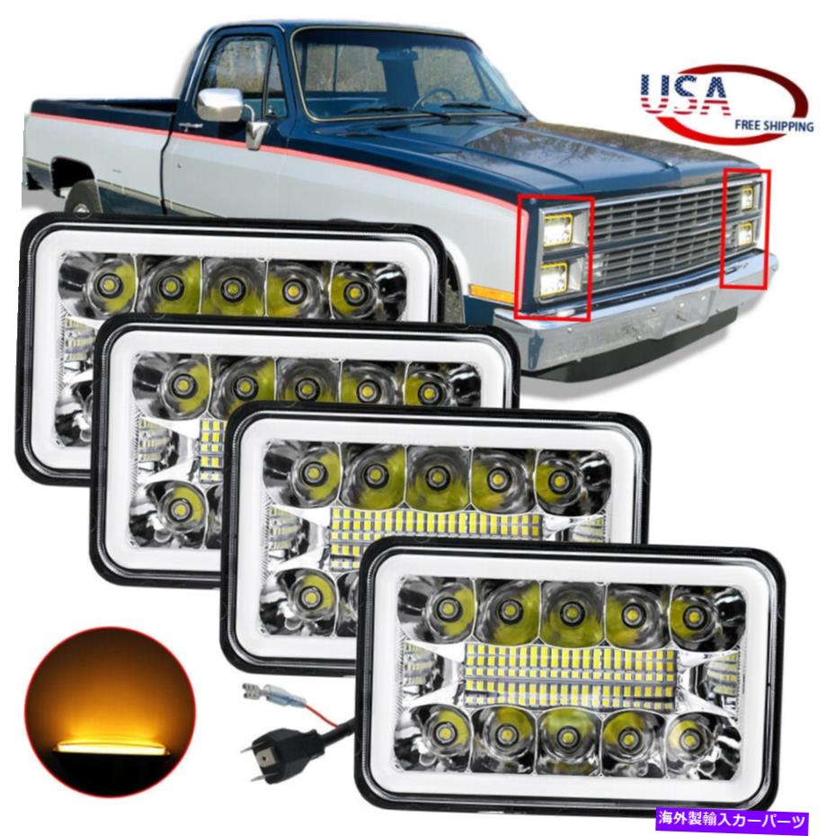 USヘッドライト Chevy C10 C20 C30 Camaro EI用4×6 '' '' '' '' CREE LEDヘッドライトHi / Lo封印ハロービーム 4X6'' Cree LED Headlight Hi/Lo Sealed Halo Beam for Chevy C10 C20 C30 Camaro EI