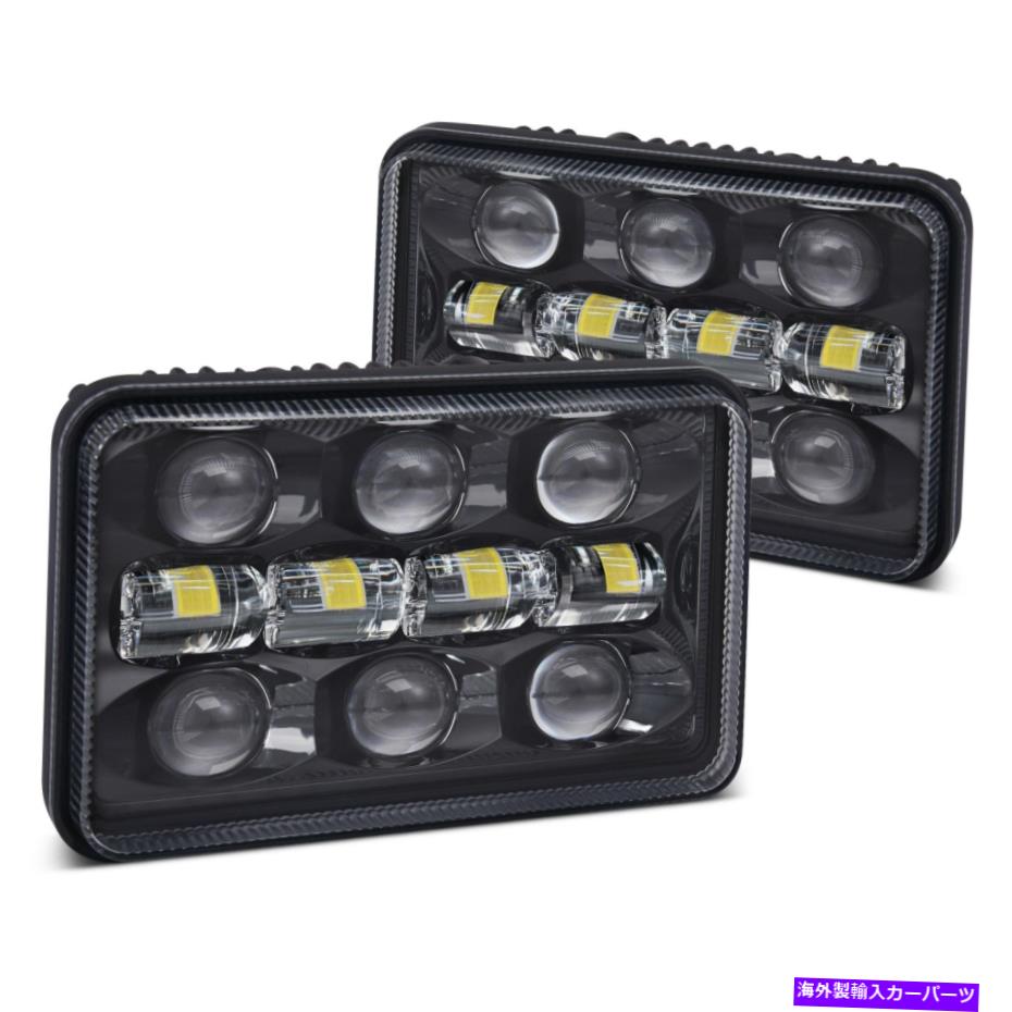 USヘッドライト Buick Electra 76-80ルーメン4×6 長方形のブラックプロジェクターLEDヘッドライト For Buick Electra 76-80 Lumen 4x6 Rectangular Black Projector LED Headlights