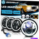 USヘッドライト 4X 5.75 "5-3 / 4" LEDヘッドライトMercury Comet Capri CougarのためのDRLプロジェクタービーム 4X 5.75" 5-3/4" LED Headlights DRL Projector Beam for Mercury Comet Capri Cougar