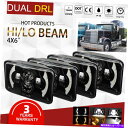 USヘッドライト ケンワースT400 T600 T800 W900L W900Bクラシック120/132用4×6 "LEDヘッドライトアンバー 4x6" LED Headlight Amber for Kenworth T400 T600 T800 W900L W900B Classic 120/132