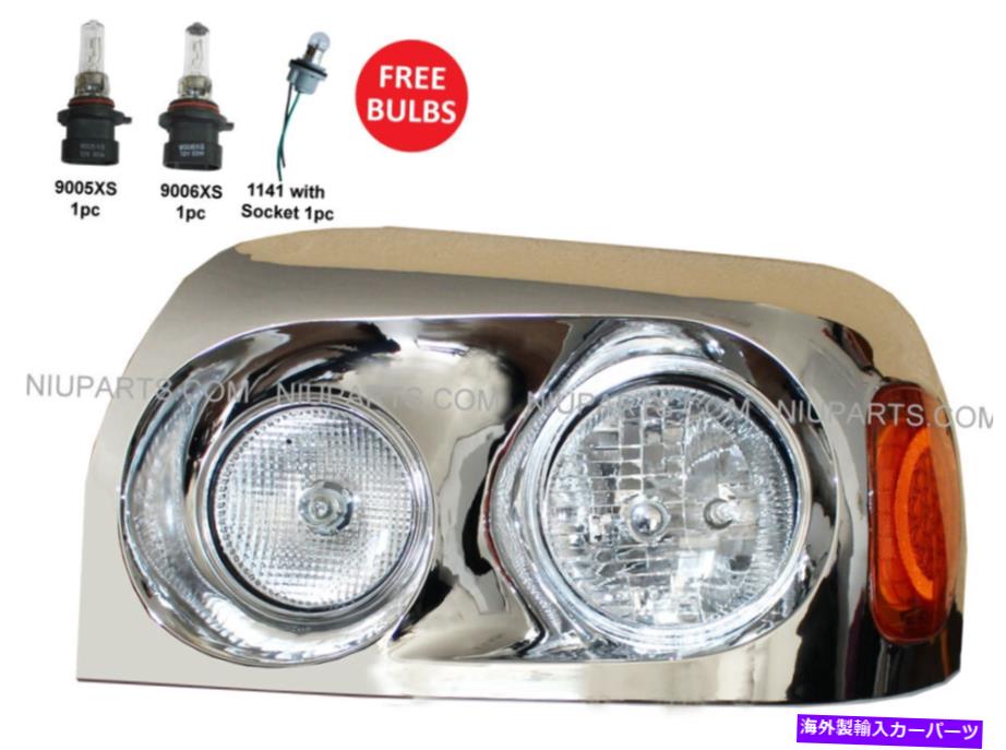 USヘッドライト LEDコーナーランプLHフィット付ヘッドライトクロム：FreightLiner Century 2004-2015 Headlight Chrome with LED Corner Lamp LH Fit: Freightliner Century 2004-2015