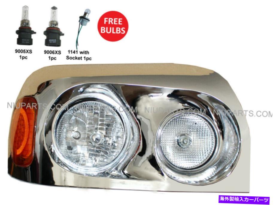 USヘッドライト LEDコーナーランプRHフィット付ヘッドライトクロム：FreightLiner Century 2004-2015 Headlight Chrome with LED Corner Lamp RH Fit: Freightliner Century 2004-2015