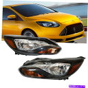 USヘッドライト 2012-2014フォードフォーカスセダンのための組立ヘッドランプとブラックセットヘッドライト Black ST Headlights with Assembly Headlamps Set For 2012-2014 Ford Focus Sedan