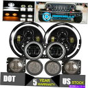 USヘッドライト 7 "LEDヘッドライト+フォグライト+ターン信号+フェンダーランプキットフィットジープラングラーJK 7"LED Headlight+Fog Light+Turn Signal+Fender Lamp Kit Fit Jeep Wrangler JK