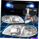 USヘッドライト FIT 1999-2003フォードウィンドススタールOEスタイルヘッドライトランプW / LEDキットスリムスタイルクロム Fit 1999-2003 Ford Windstar OE Style Headlight Lamps w/LED Kit Slim Style Chrome