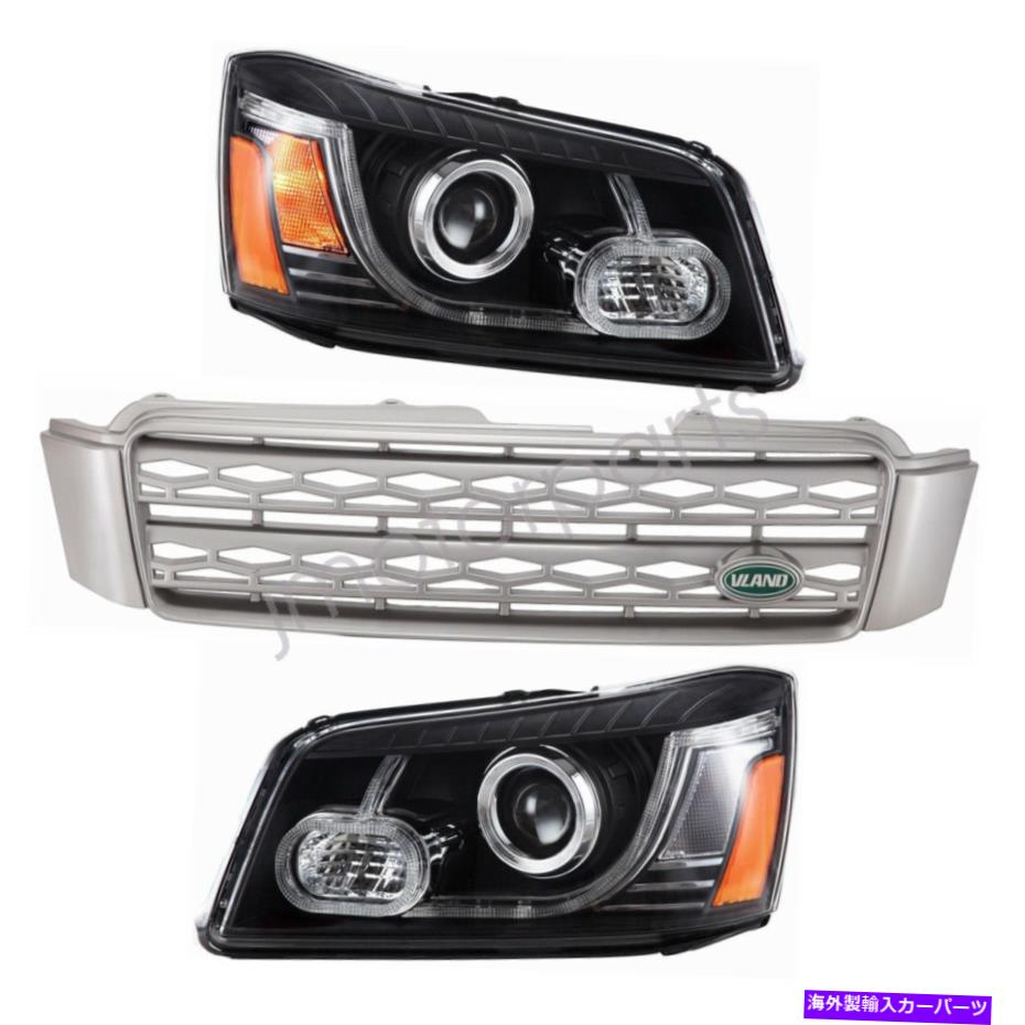 USヘッドライト DRL LEDプロジェクターヘッドライトW / Grille for 01-07トヨタハイランダーランドローバー DRL LED Projector Headlights w/ Grille For 01-07 Toyota Highlander Land Rover