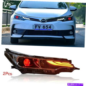 USإåɥ饤 LEDإåɥ饤DRLХΥץ󥺥ǥ奢ϥ󥰥ȥ西17 + LED Headlight DRL Bi Xenon Projector Lens Dual Halo Rings For Toyota Corolla 17+