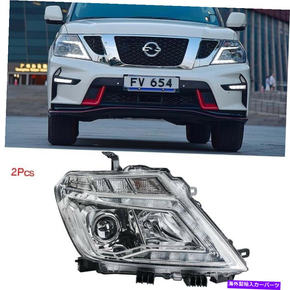 USإåɥ饤 󿮹LEDإåɥ饤DRLSХΥץ󥺥եåܥѥȥ12+ Turn Signal LED Headlight DRLs Bi Xenon Projector Lens Fit For Nissan Patrol 12+