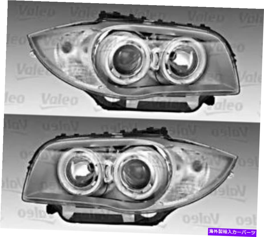 USヘッドライト ハロゲンバイキセノンヘッドライトフロントランプセットFITS BMW E87ハッチバック2004-..