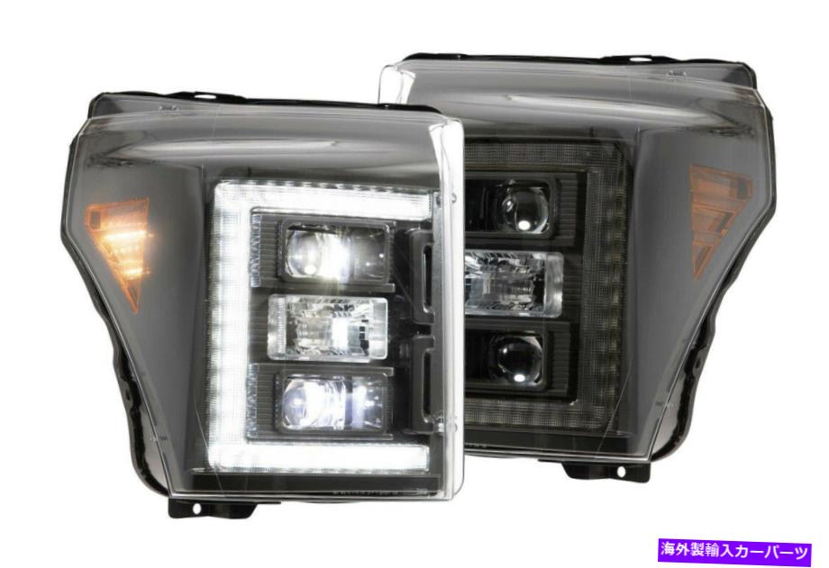 USヘッドライト 森本フォードスーパーデューティ11-16 XBハイブリッドLEDヘッドライトスモークDRL F250 F350 Morimoto Ford Super Duty 11-16 XB Hybrid LED Headlights Smoked DRL F250 F350