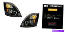 USヘッドライト 2004-2017 VOLVO VN / VNLのための高電源LEDの遮光ヘッドライトのペア Pair of High Power LED Blackout Headlights for 2004-2017 Volvo VN/VNL