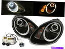 USヘッドライト Cayman 987 05-08綿Halo D2S電球w / sバラストヘッドライトBK for Porsche LHD Cayman 987...