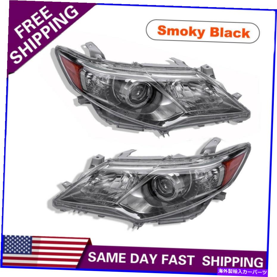 USヘッドライト 2012-2014カムリスモーキーブラックヘッドライトヘッドランプドライバー+旅客 New Set For 2012-2014 Camry Smoky Black Headlights Headlamps Driver+Passenger