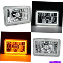 USヘッドライト 4×6 "スイッチバックホワイト/アンバーLED Halo DRLターン信号ヘッドライトランプ電球ペア 4x6" Switchback White / Amber LED Halo DRL Turn Signal Headlight Lamp Bulb Pair