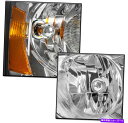 USヘッドライト 2005-2007ドッジダコタトラックの交換クロームヘッドライトW / BLUE LED DRLキット FOR 2005-2007 DODGE DAKOTA TRUCK REPLACEMENT CHROME HEADLIGHT W/BLUE LED DRL KIT(2)