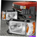 USヘッドライト 87-91フォードF150 F250 Bronco ChromeハウジングAmber Cornerヘッドライト ツールセット FOR 87-91 FORD F150 F250 BRONCO CHROME HOUSING AMBER CORNER HEADLIGHTS TOOL SET