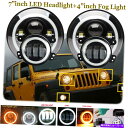 USwbhCg 07-18W[vE[JK 4hALEDwbhCg+tHOCgR{Lbg4x For 07-18 Jeep Wrangler Unlimited JK 4-door LED Headlight+Fog Light Combo Kit 4x