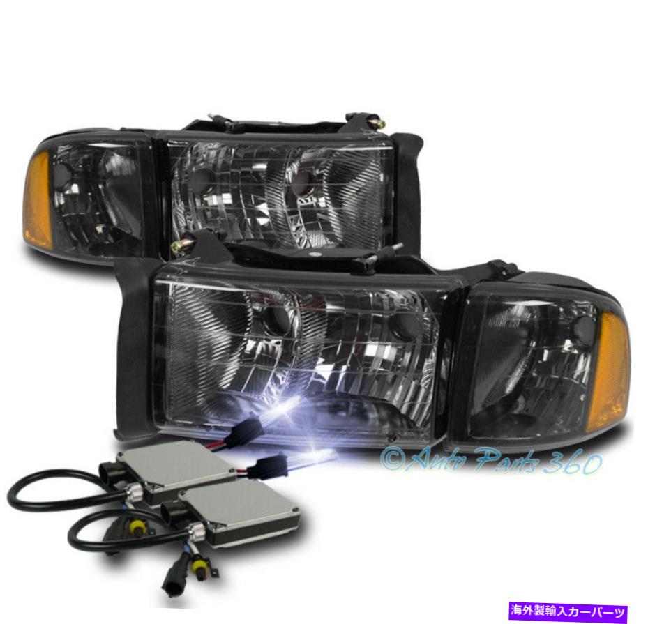 USヘッドライト 99-01 RAM 1500スポーツスモークヘッドライトW /コーナーターンシグナルランプ+ 10000K..