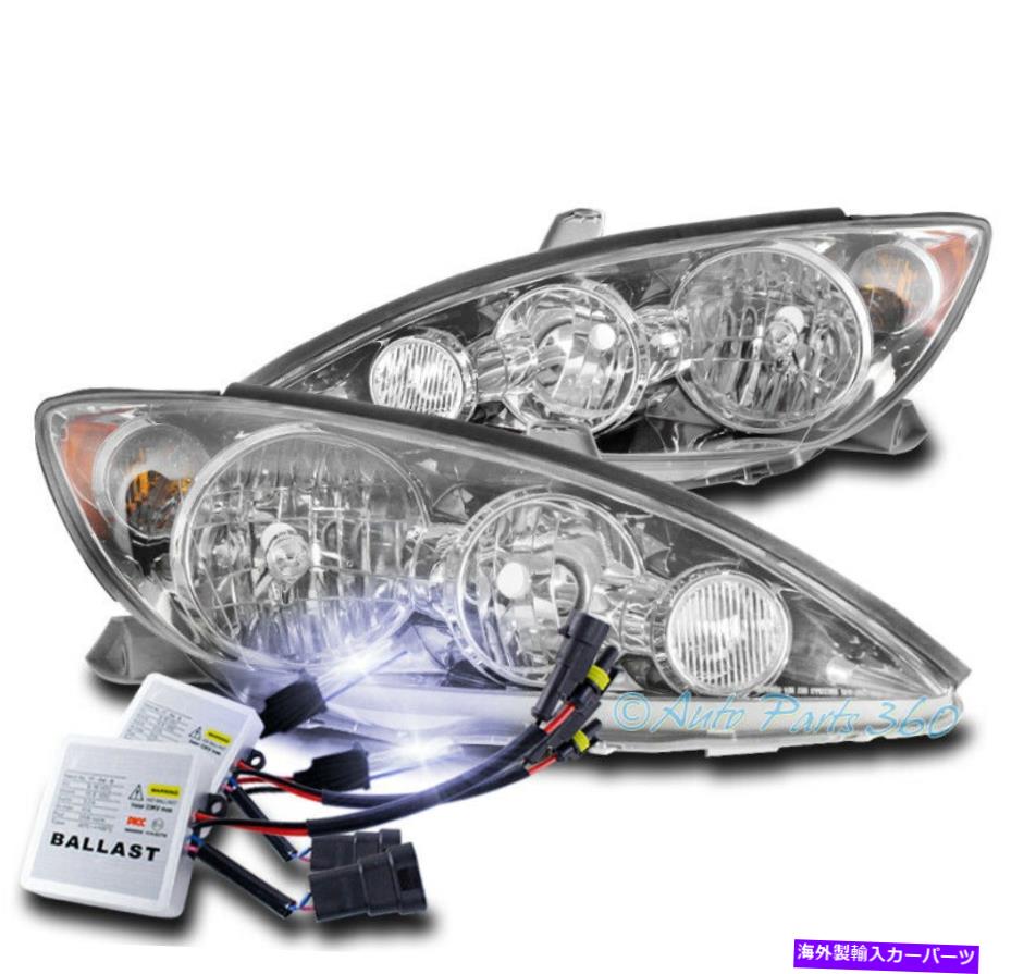 USヘッドライト 05-06トヨタカムリーXLEの交換用ヘッドライトランプクロームW / 10K HIDキット FOR 05-06 TOYOTA CAMRY LE SE XLE REPLACEMENT HEADLIGHT LAMP CHROME W/10K HID KIT