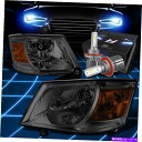 USヘッドライト FIT 2008-2010 Dodge Grand CaravanヘッドライトランプW / LEDキット+クールファン喫煙/琥珀色 Fit 2...