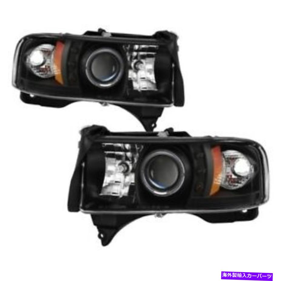 USヘッドライト 94-02 RAM 3500 2PCのためのSpyder 5010087 Halo LEDプロジェクターヘッドライトブラック Spyder 5010087 Halo LED Projector Headlight Black For 94-02 Ram 3500 2pc NEW