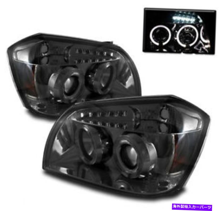USヘッドライト 2005年2006年2007年Magnum Halo LED DRLプロジェクターヘッドライト煙新ペアL + R FOR 2005 2006 2007 MAGNUM HALO LED DRL PROJECTOR HEADLIGHTS SMOKE NEW PAIR L+R【並行輸入品】