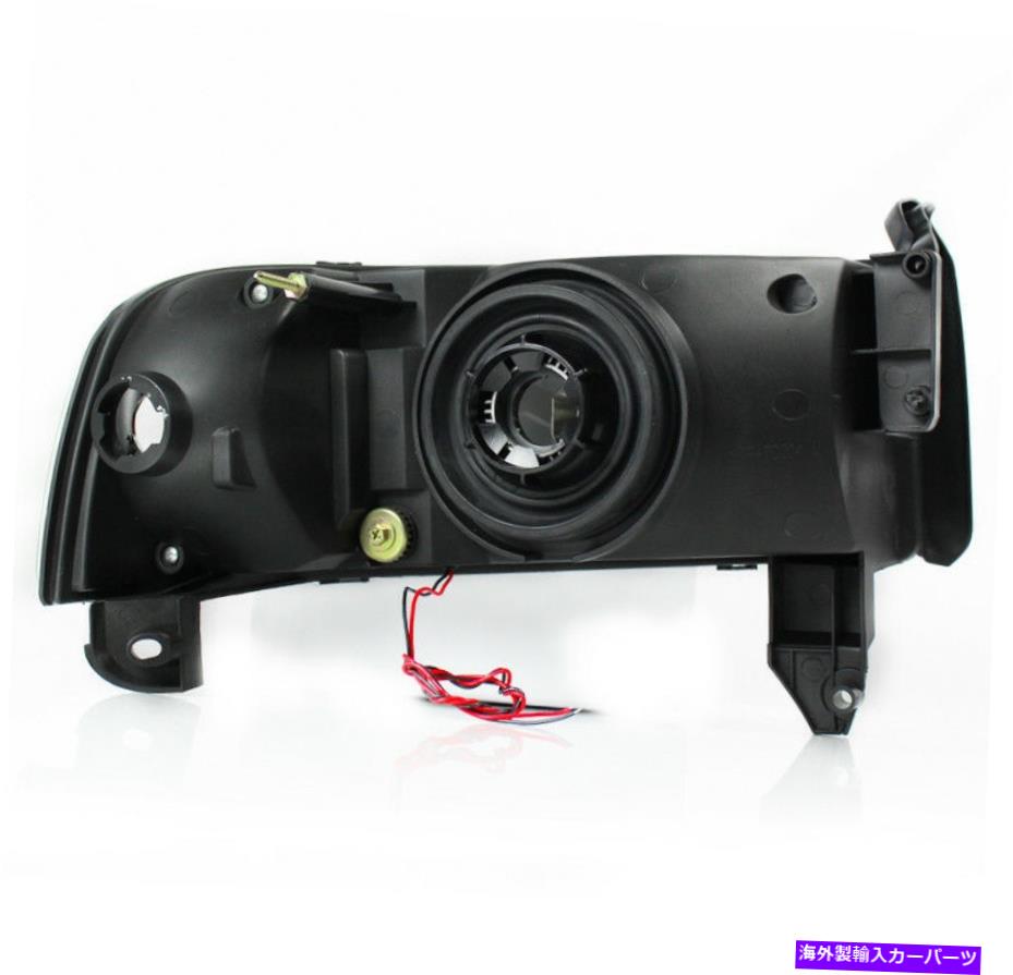 USヘッドライト 94-01 RAMトラックLEDバークリスタルブラックヘッドライト+ブルーDRLキットW / 6K HID..