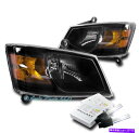 USヘッドライト 08-10グランドキャラバンクリスタル交換ヘッドライトランプブラックW / 6K HIDキット FOR 08-10 GRAND CARAVAN...